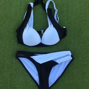 Black and white bikini